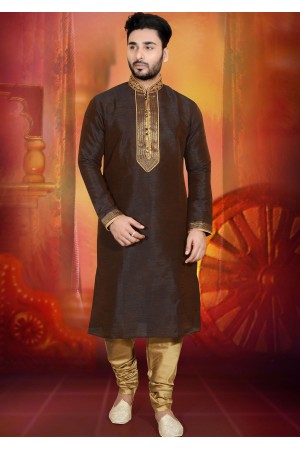 DARK BROWN MENS KURTA SET